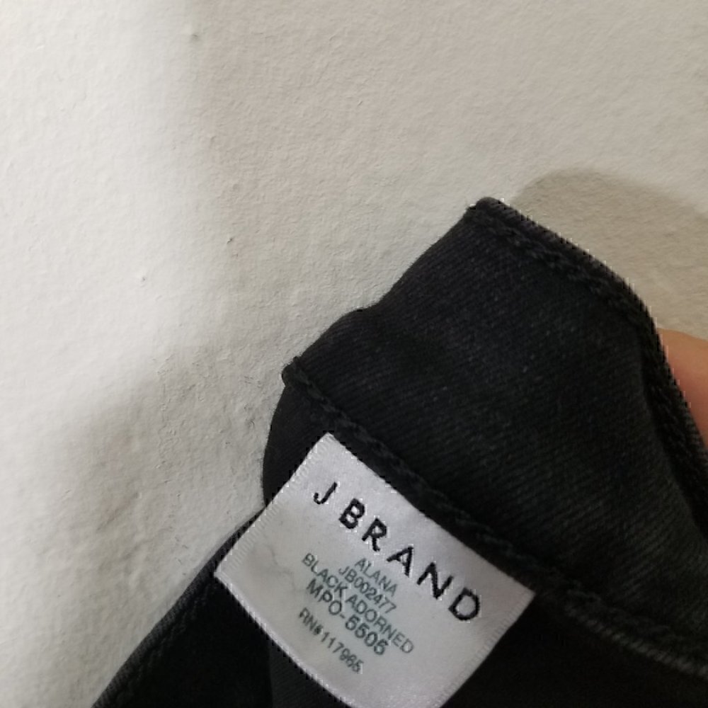 J Brand ALANA Embellished Super Stretch Jeans Black Size 31 - Picture 8 of 10